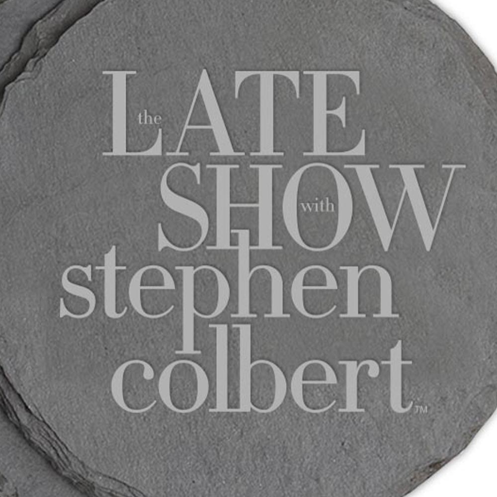 The Late Show with Stephen Colbert Logo Laser Engraved Slate Coaster - Set of 4 - Paramount Shop