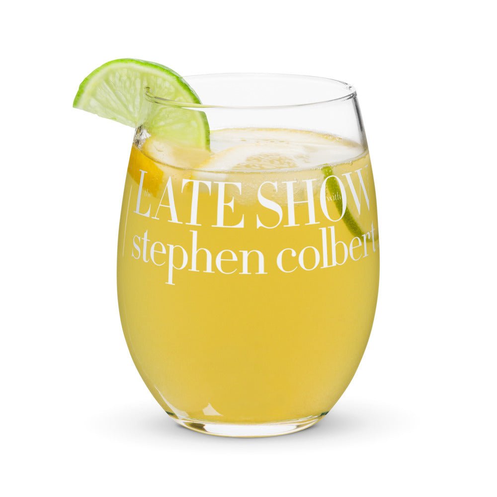 The Late Show with Stephen Colbert Logo Wine Glass - Paramount Shop