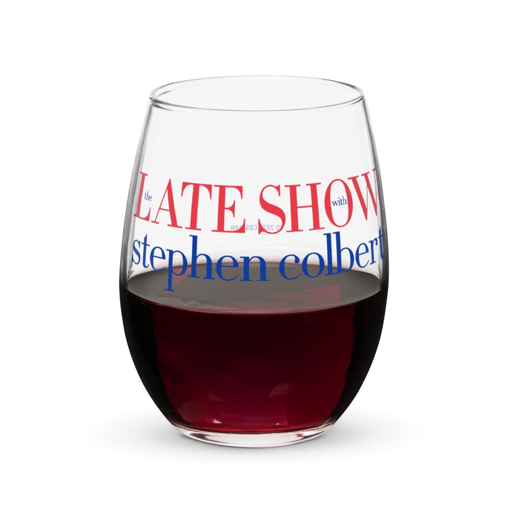 The Late Show with Stephen Colbert Logo Wine Glass - Paramount Shop