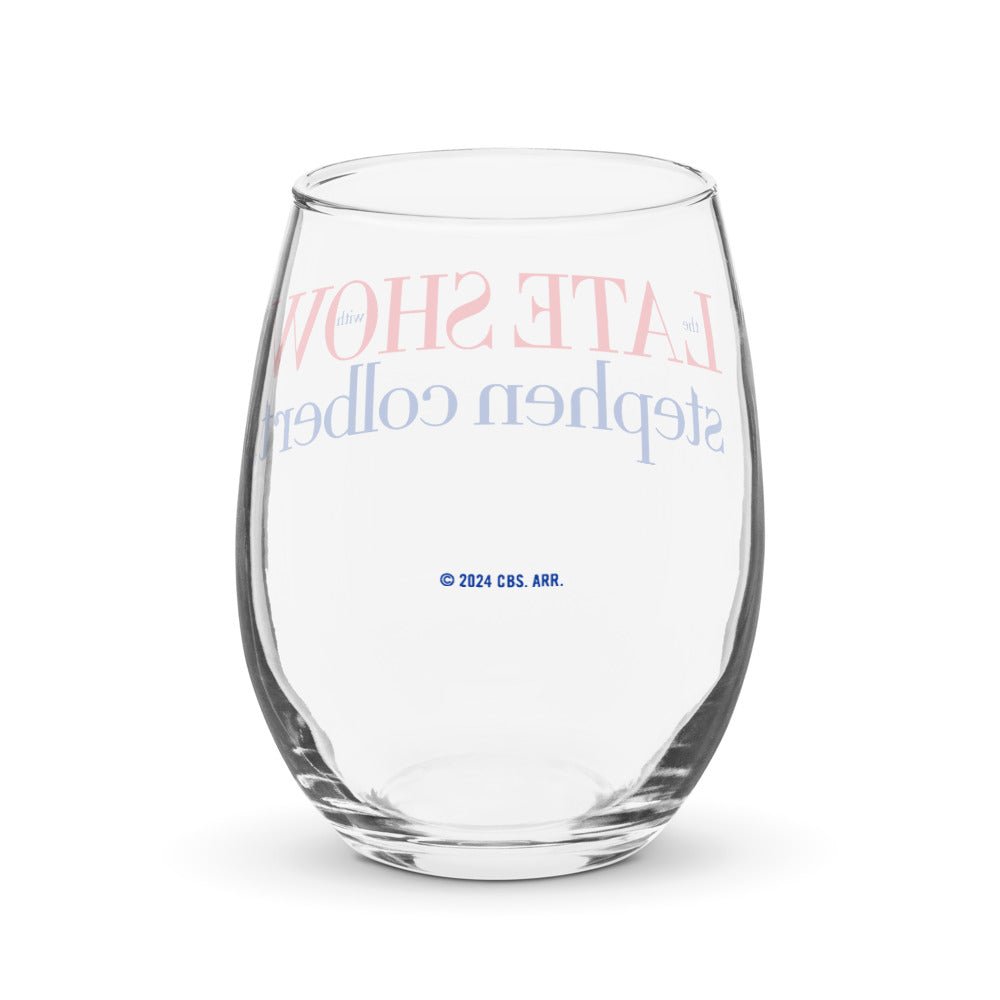 The Late Show with Stephen Colbert Logo Wine Glass - Paramount Shop