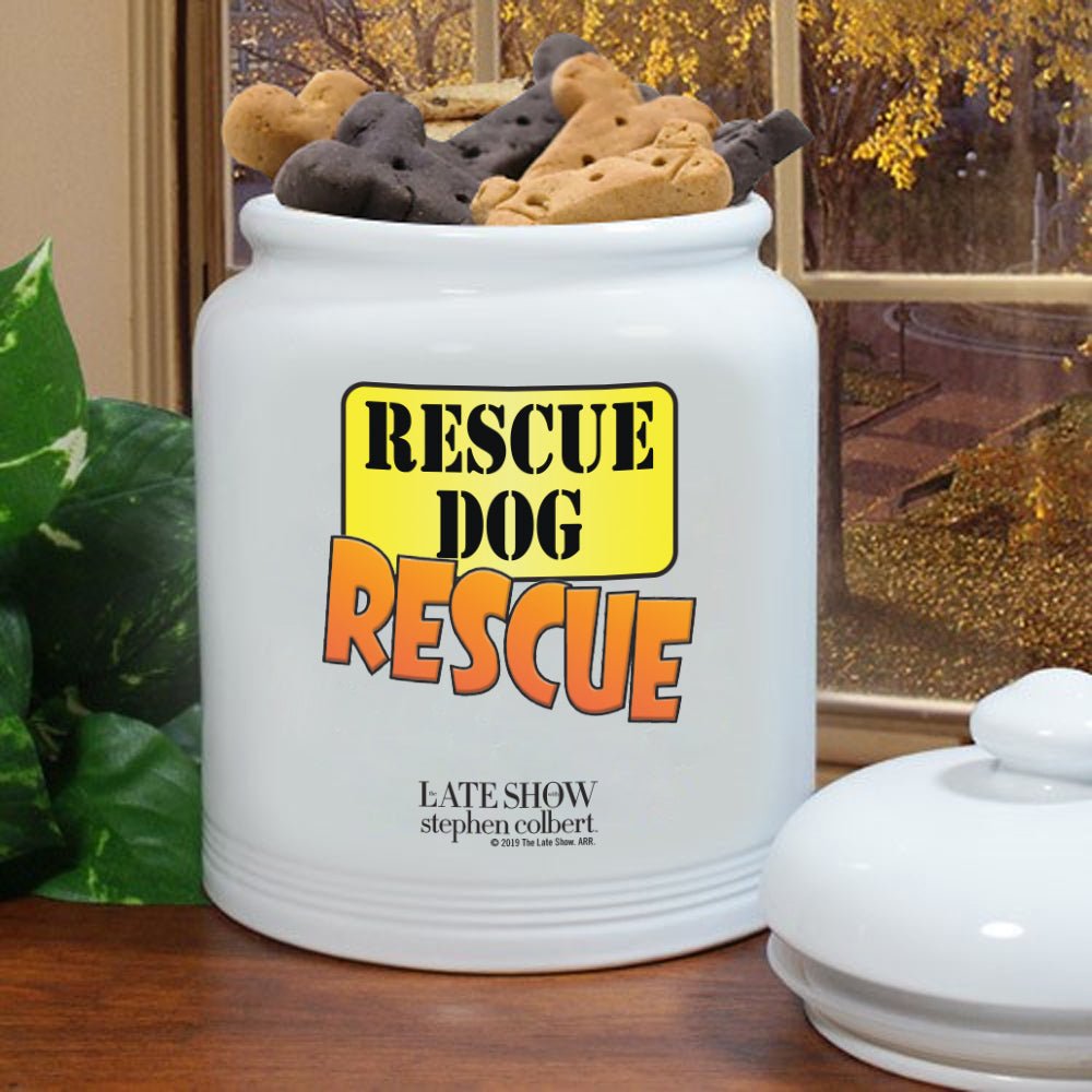 The Late Show with Stephen Colbert Rescue Dog Rescue Treat Jar - Paramount Shop