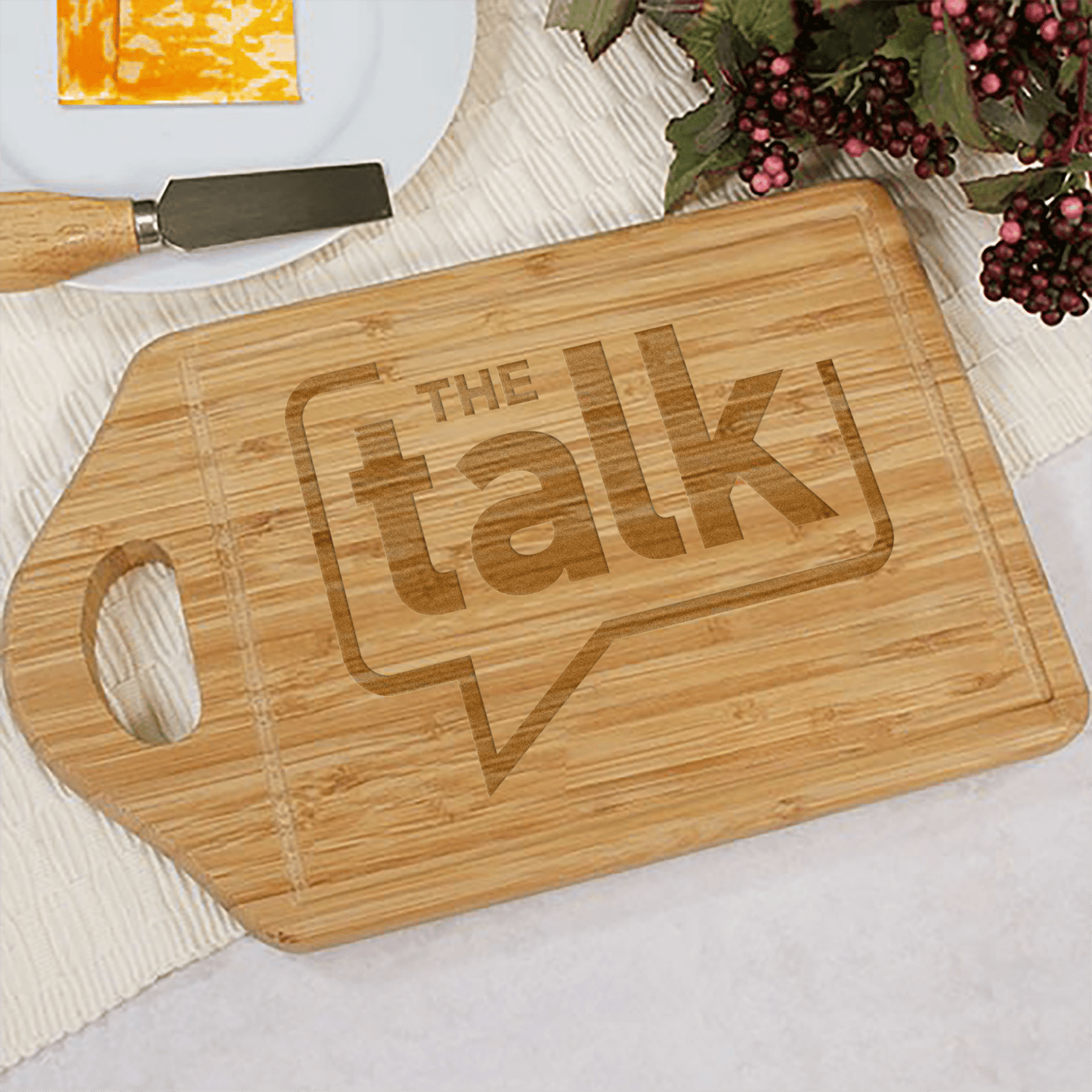 The Talk Logo Laser Engraved Cutting Board - Paramount Shop