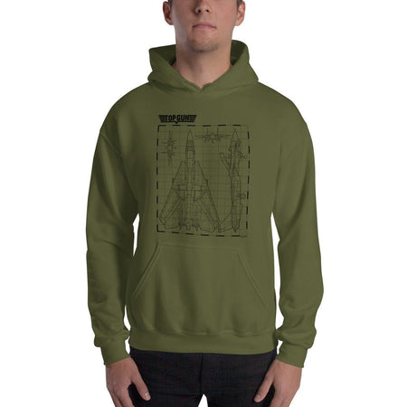 Top Gun Fighter Jet Schematics Hooded Sweatshirt - Paramount Shop