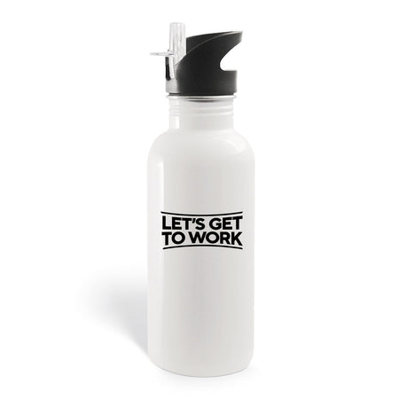 Tough As Nails Let's Get to Work 20 oz Screw Top Water Bottle with Straw - Paramount Shop