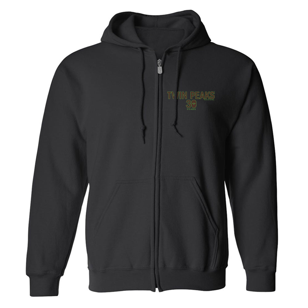 Twin Peaks 30th Anniversary Logo Fleece Zip-Up Hooded Sweatshirt