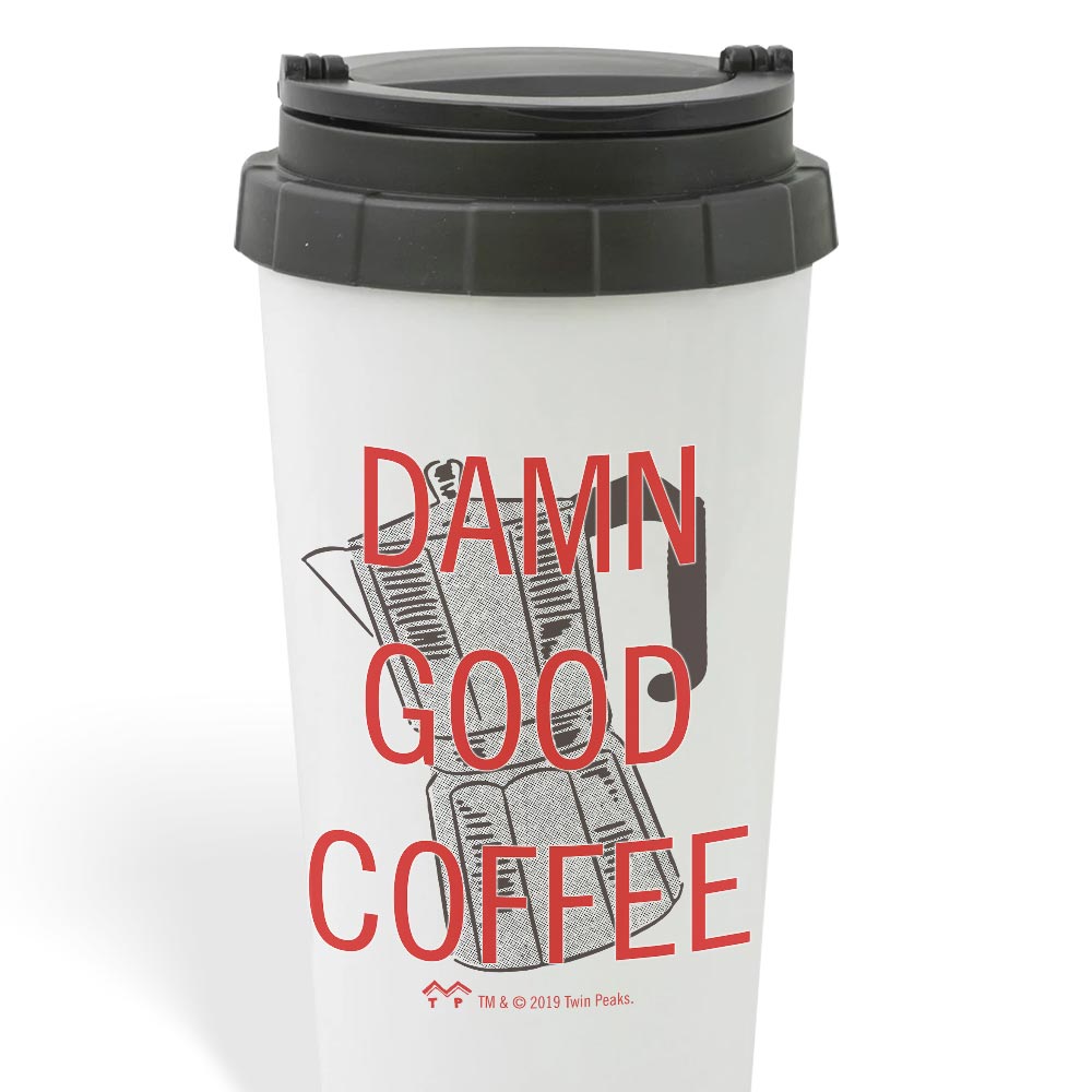 Twin Peaks Damn Good Coffee French Press 16 oz Stainless Steel Thermal Travel Mug - Paramount Shop