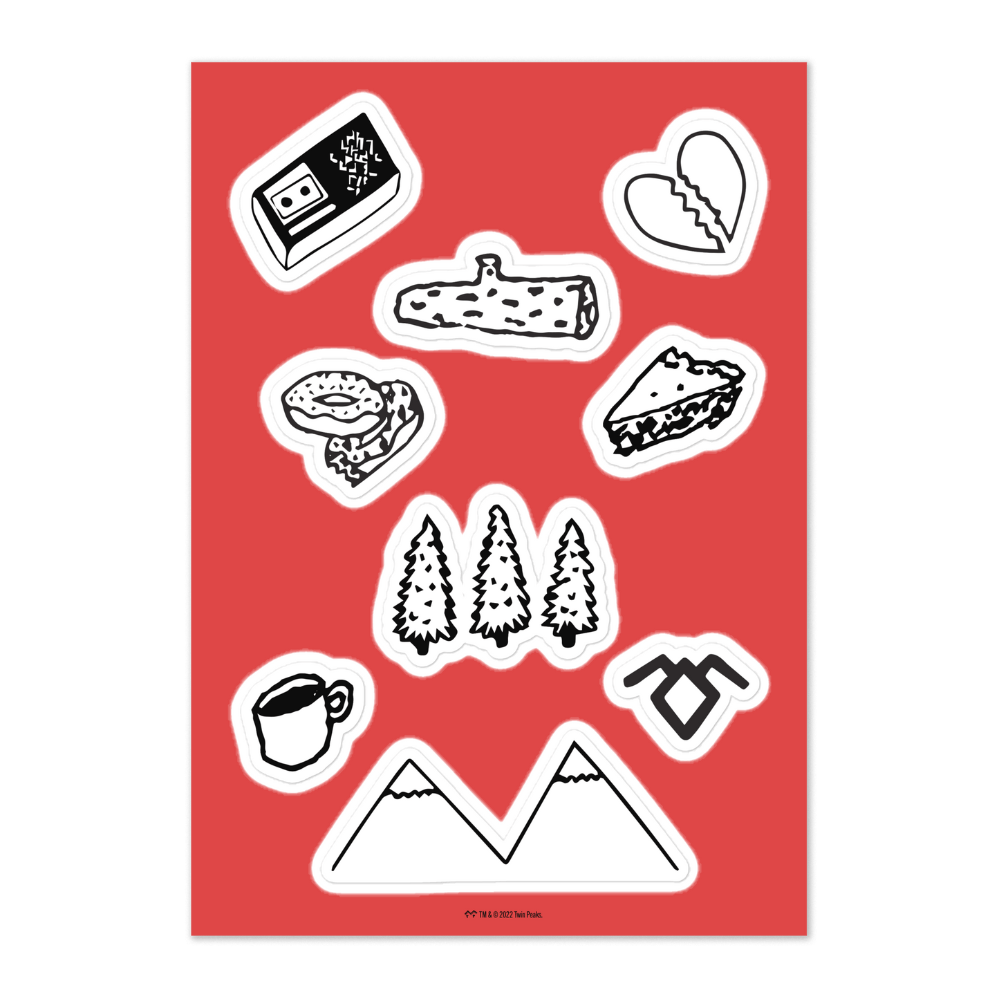 Twin Peaks Drawings Kiss Cut Sticker Sheet - Paramount Shop