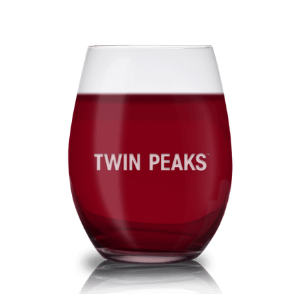 Twin Peaks Logo Laser Engraved Stemless Wine Glass - Paramount Shop