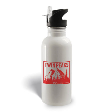 Twin Peaks Mountain Range 20 oz Screw Top Water Bottle with Straw - Paramount Shop