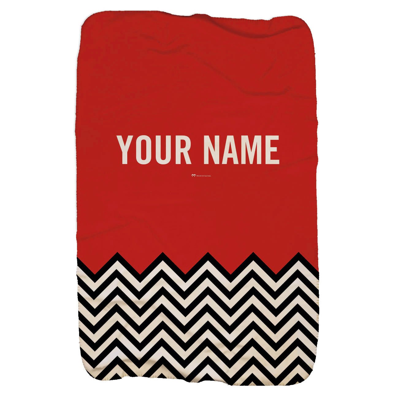 Twin Peaks Red Room Chevron Personalized Sherpa Blanket - 37" x 57" - Paramount Shop