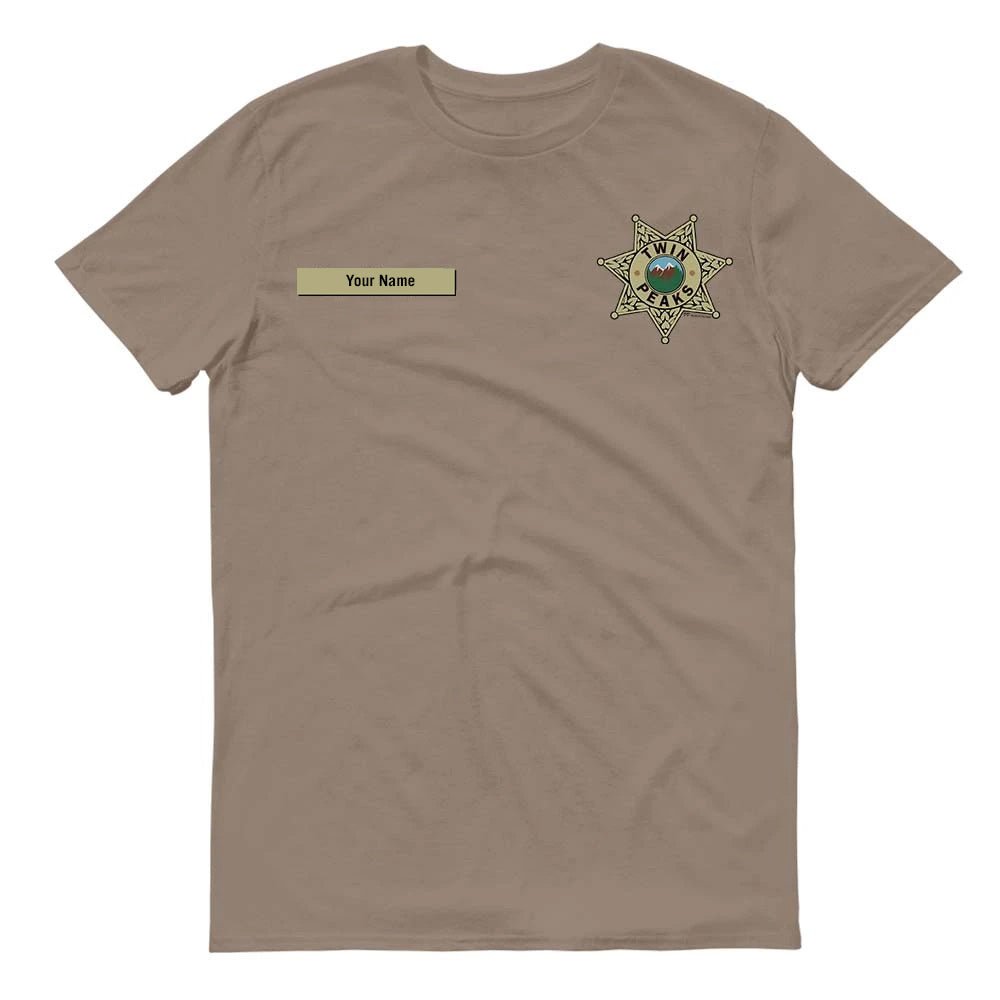 Twin Peaks Sheriff's Department Badge Personalized Adult Short Sleeve T ...