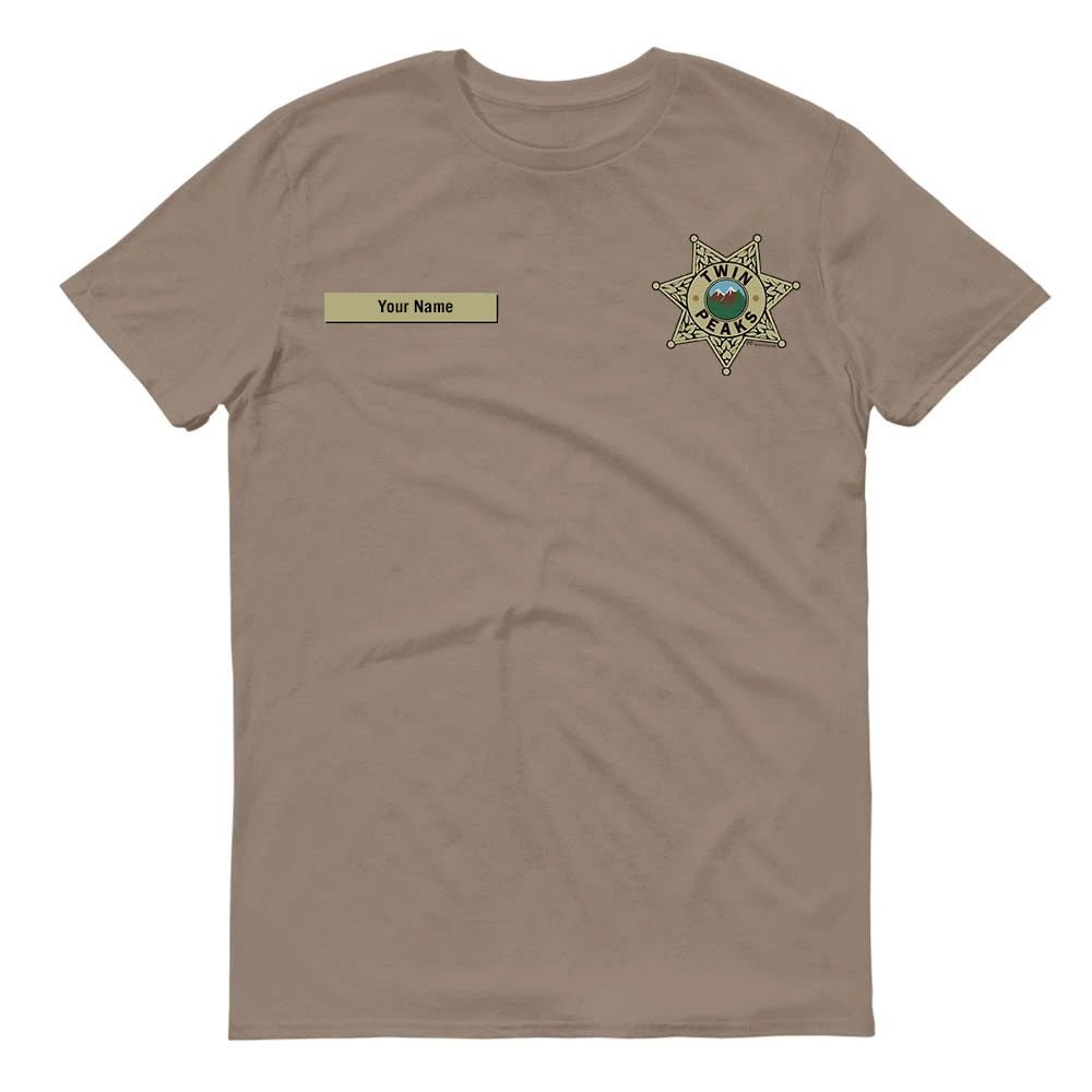 Twin Peaks Sheriff's Department Badge Personalized Adult Short Sleeve T - Shirt - Paramount Shop