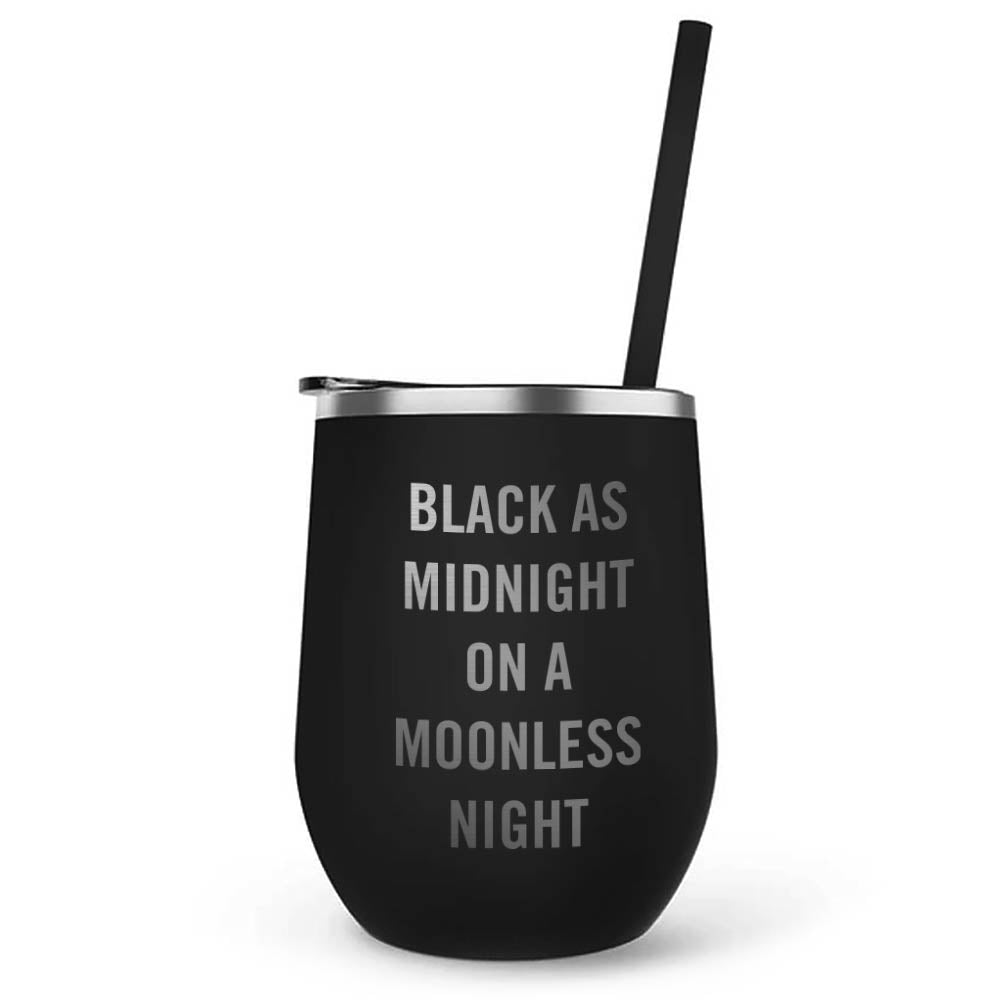 Twin Peaks Simple Black as Midnight 12 oz Wine Tumbler - Paramount Shop
