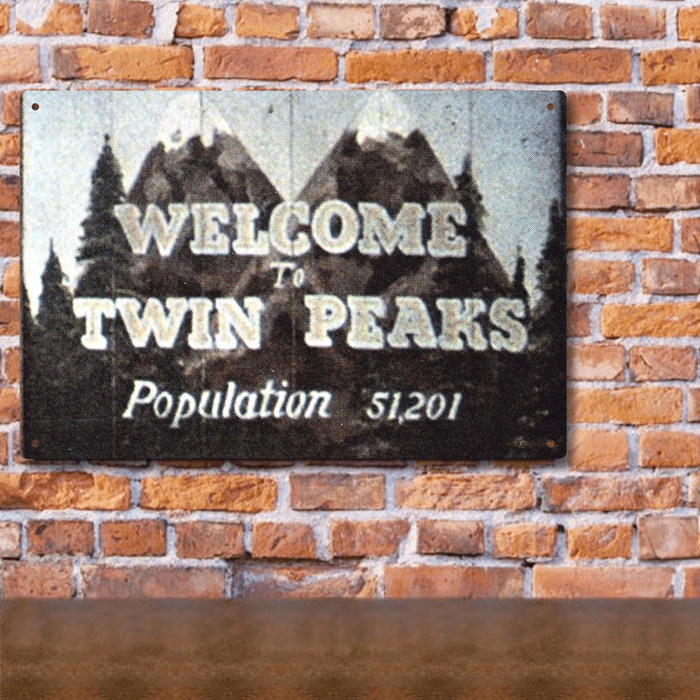 Twin Peaks Bienvenido Logo Cartel metálico
