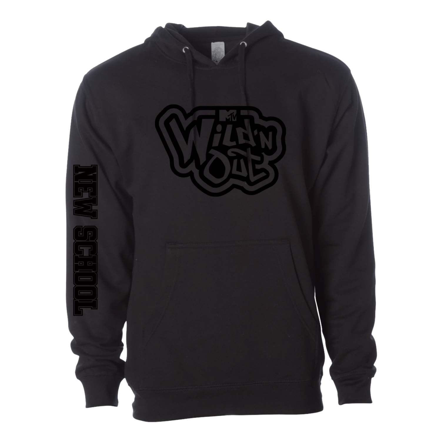 Wild 'N Out Black on Black New School Side Hooded Sweatshirt - Paramount Shop