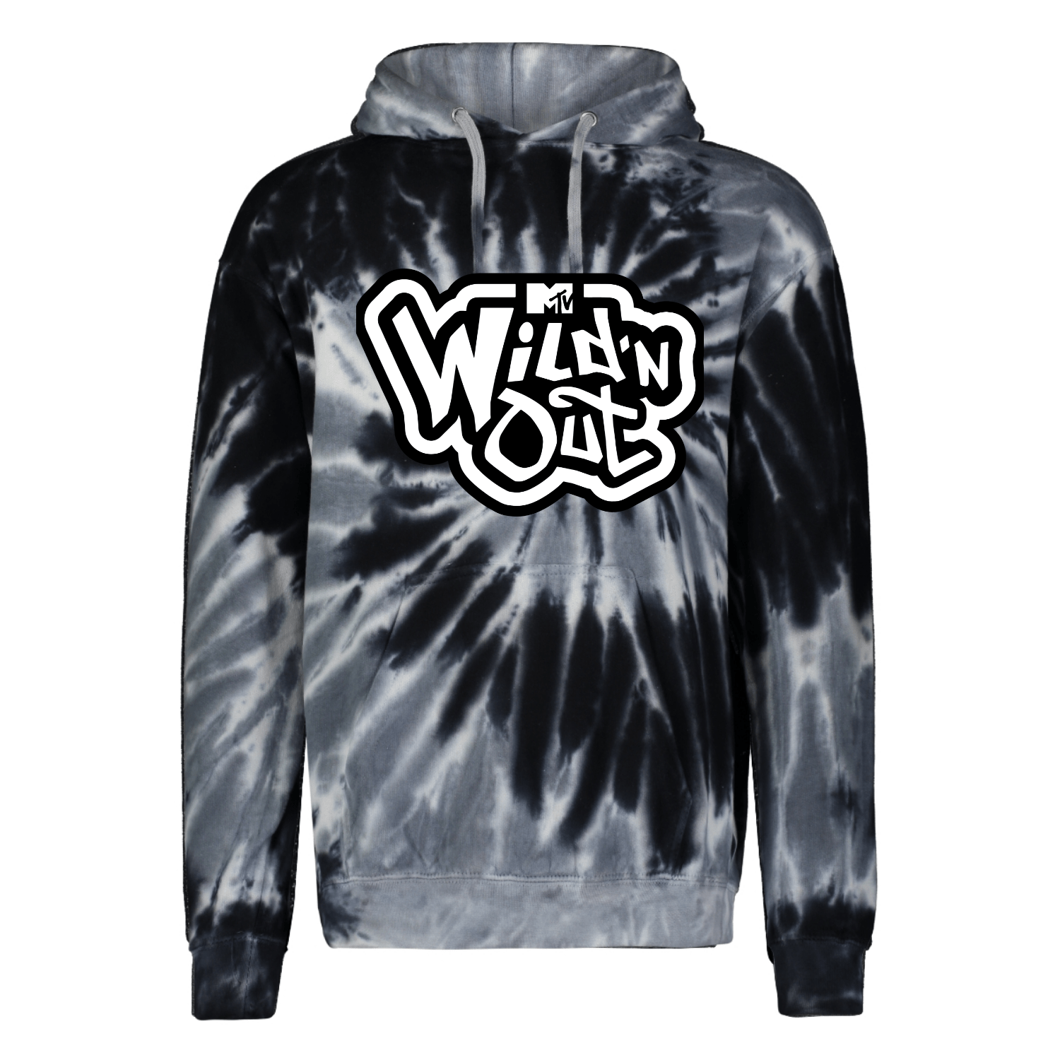 Wild 'N Out Schwarzes Tie Dye Sweatshirt mit Kapuze