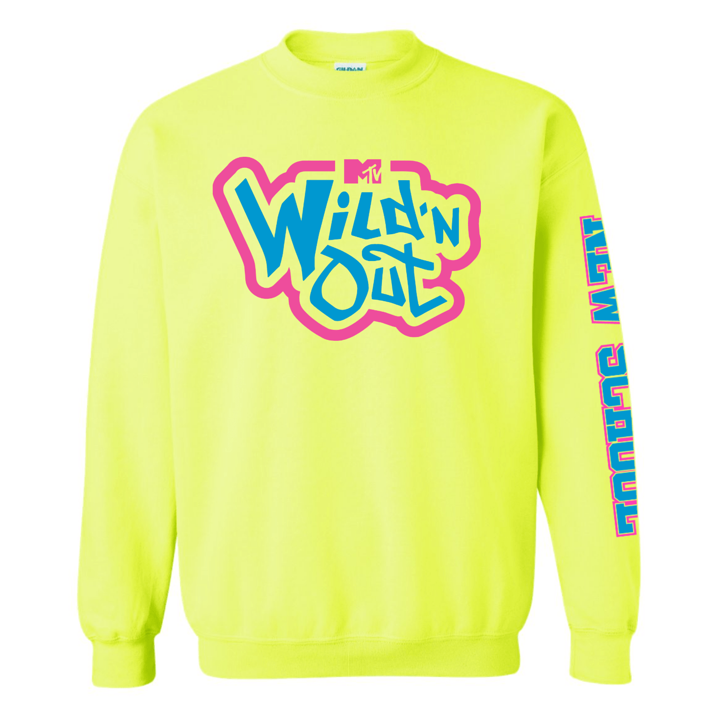 Wild 'N Out Neon Yellow New School Adult Crew Neck Sweatshirt - Paramount Shop