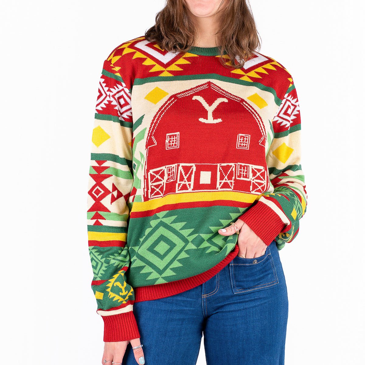 Yellowstone Barn Holiday Sweater - Paramount Shop