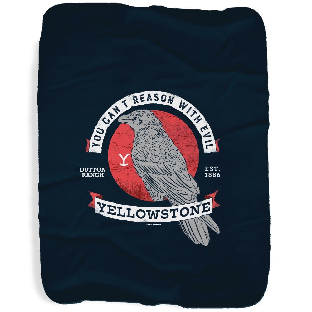 Yellowstone Can't Reason With Evil Sherpa Blanket - Paramount Shop