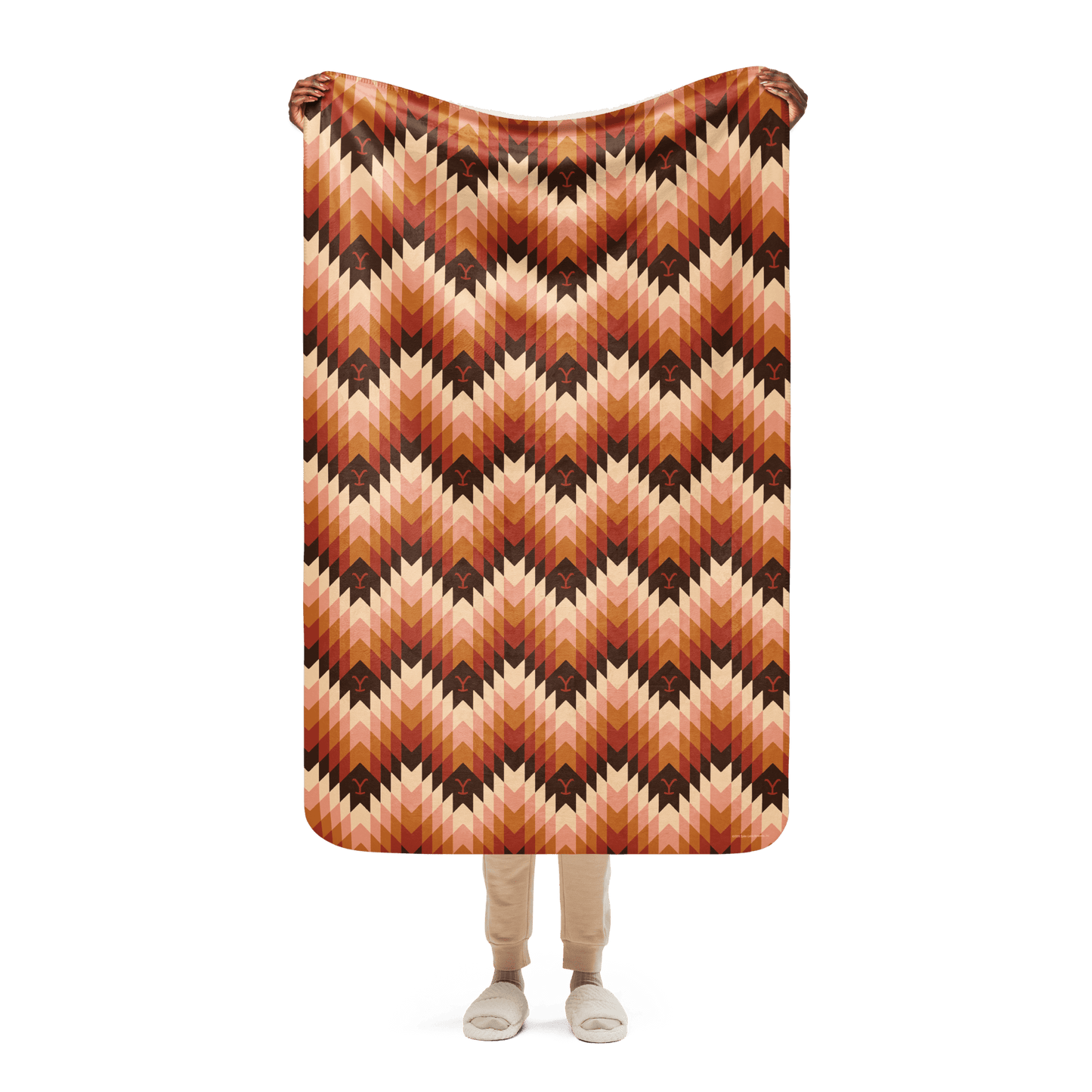 Yellowstone Chevron Pattern Sherpa Blanket - Paramount Shop