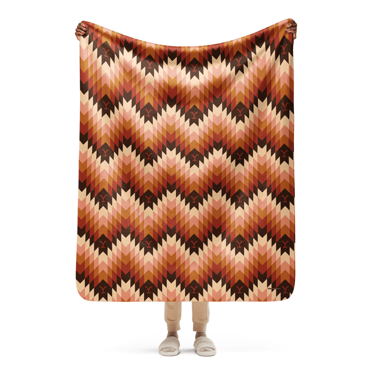 Yellowstone Chevron Pattern Sherpa Blanket - Paramount Shop