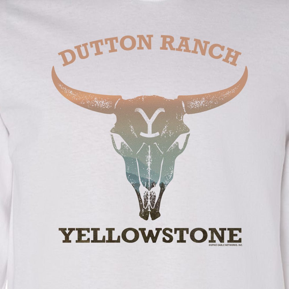 Yellowstone Cow Skull Adult Long Sleeve T - Shirt - Paramount Shop