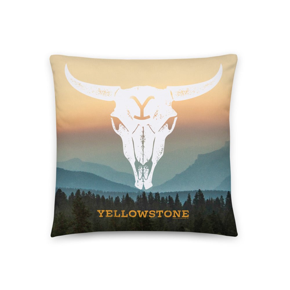 Yellowstone Cow Skull Throw Pillow - Paramount Shop
