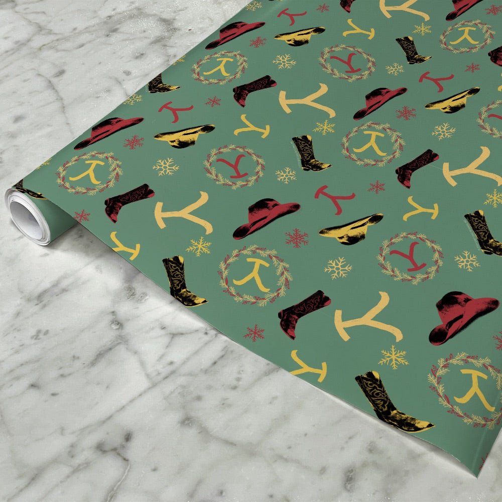 Yellowstone Cowboy Christmas Gift Wrap - Paramount Shop