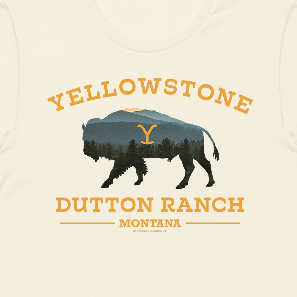 Yellowstone Dutton Ranch Bison Adult Short Sleeve T - Shirt - Paramount Shop