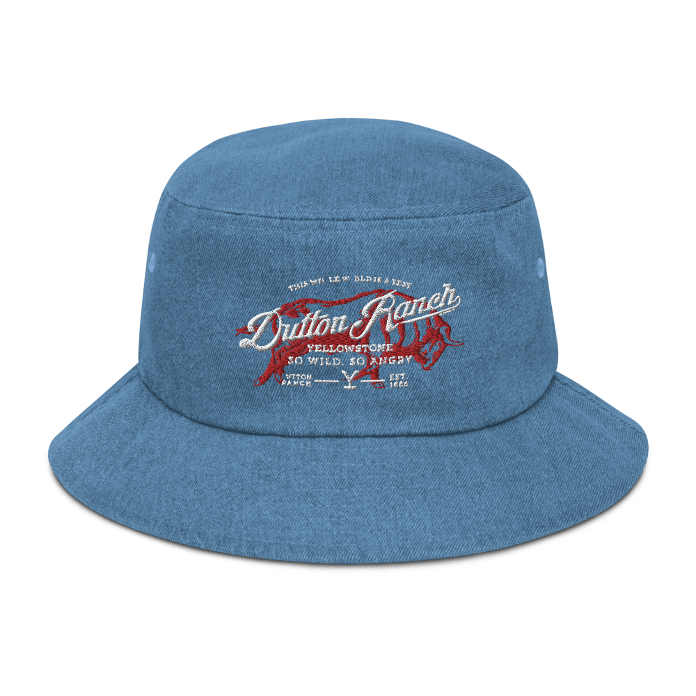 Yellowstone Dutton Ranch Bison Denim Bucket Hat - Paramount Shop