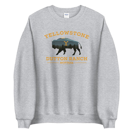 Yellowstone Dutton Ranch Bison Fleece Crewneck Sweatshirt - Paramount Shop