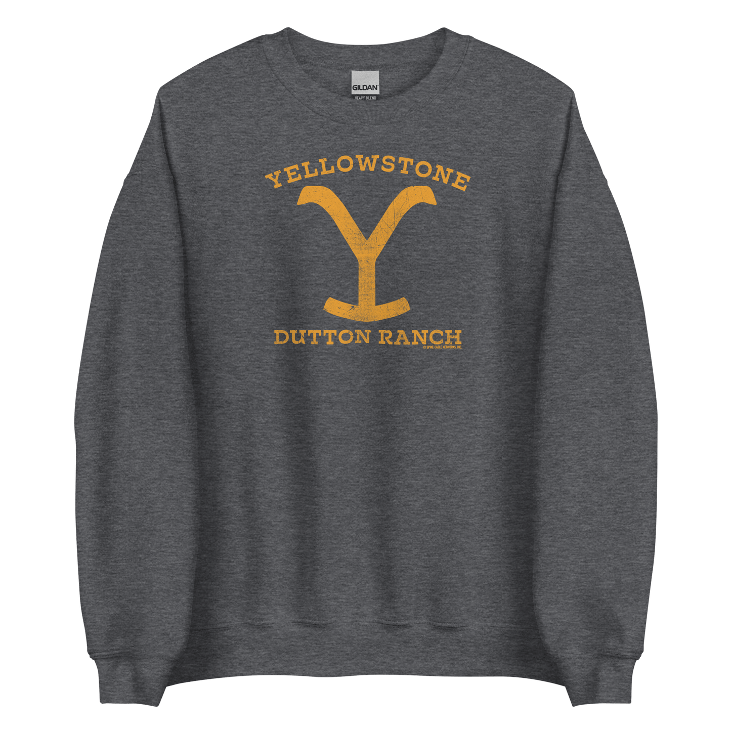 Yellowstone Dutton Ranch Distressed Logo Fleece Crewneck Sweatshirt - Paramount Shop