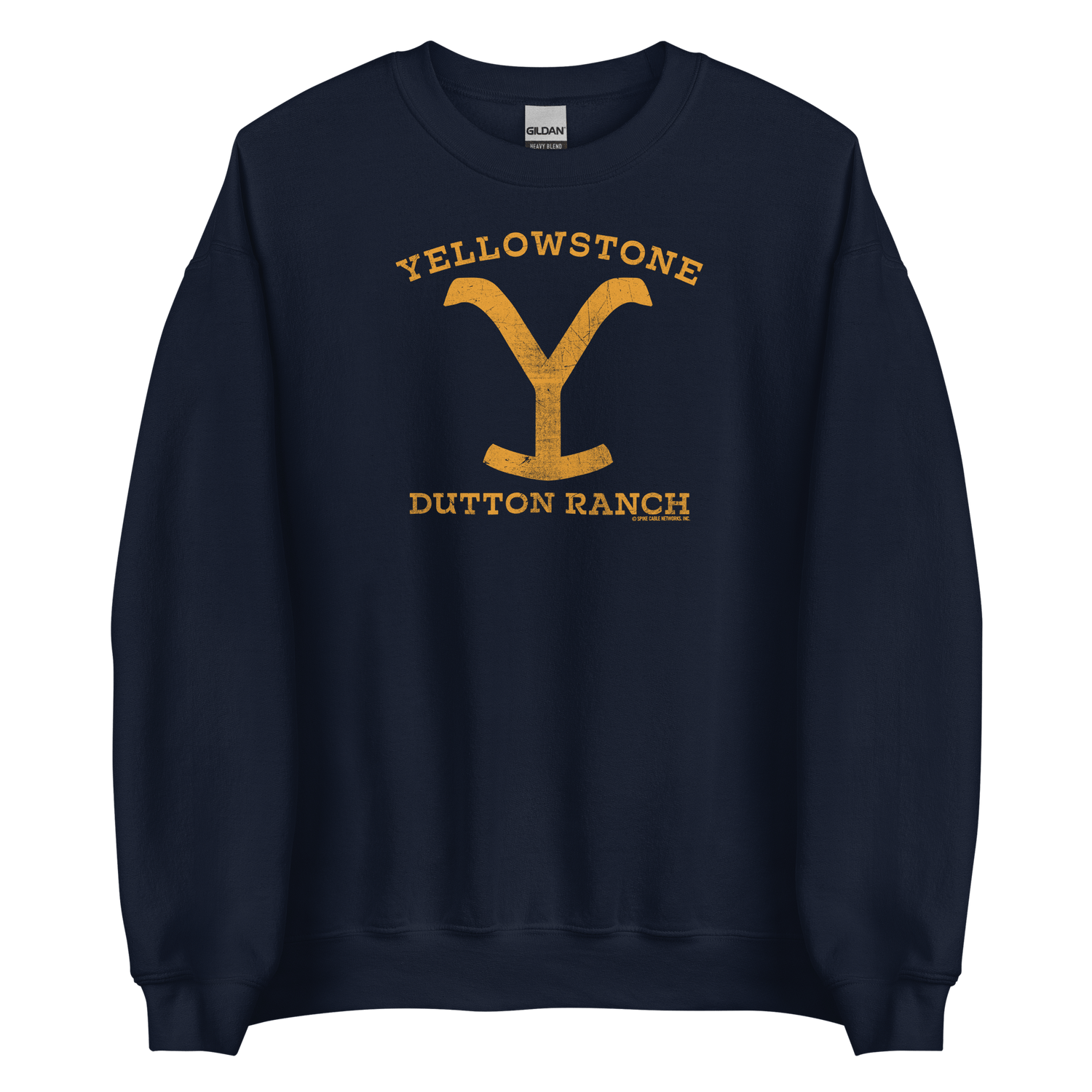 Yellowstone Dutton Ranch Distressed Logo Fleece Crewneck Sweatshirt - Paramount Shop