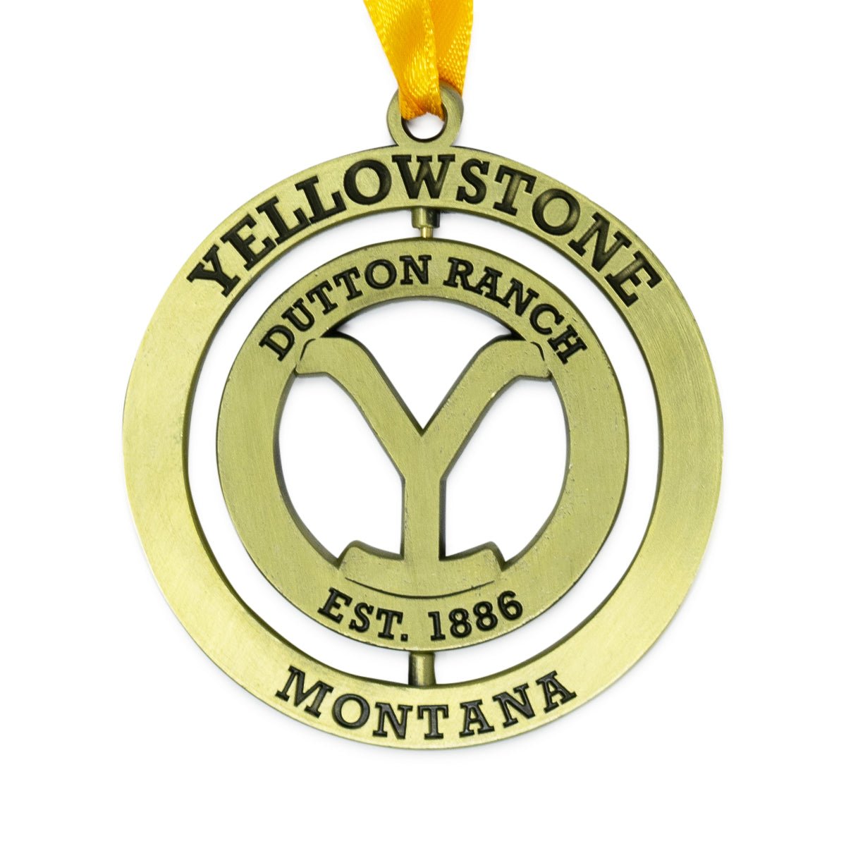 Yellowstone Dutton Ranch Gold 3D Spinner Ornament - Paramount Shop