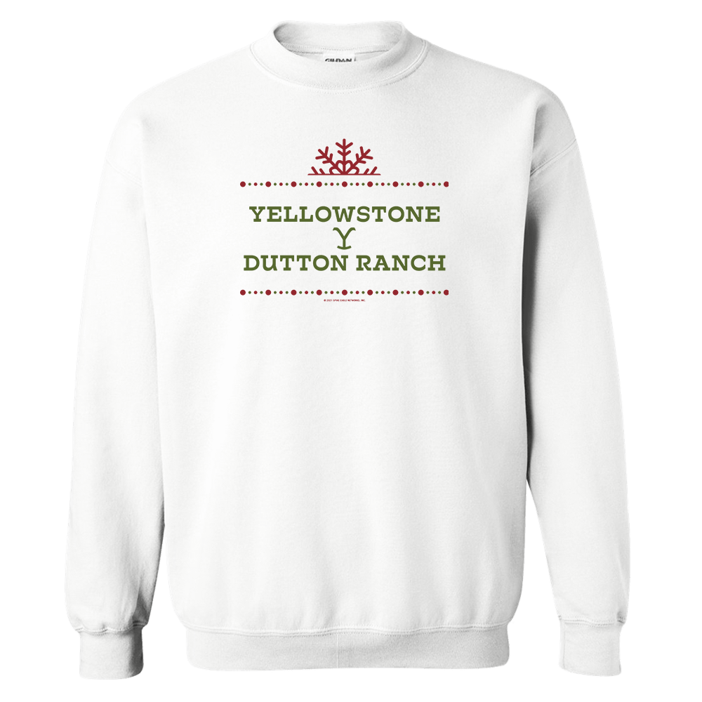 Yellowstone Dutton Ranch Holiday Logo Fleece Crewneck Sweatshirt - Paramount Shop