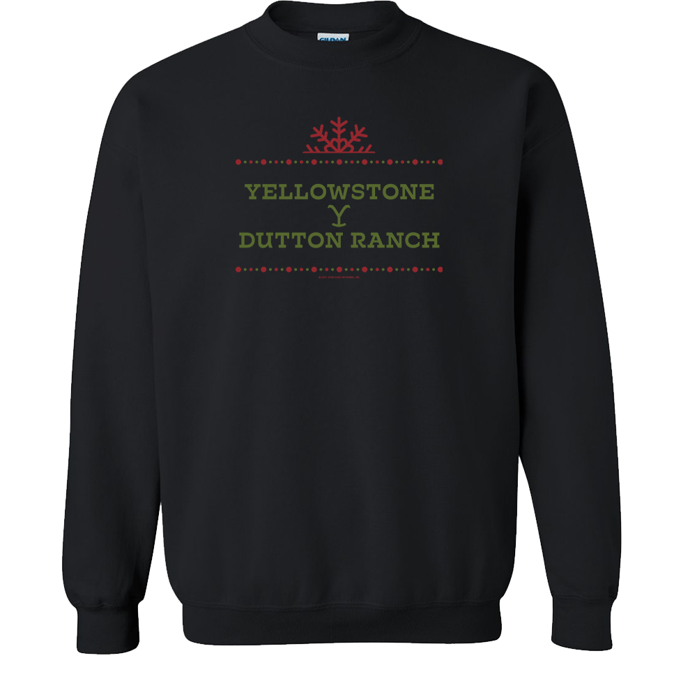 Yellowstone Dutton Ranch Holiday Logo Fleece Crewneck Sweatshirt - Paramount Shop
