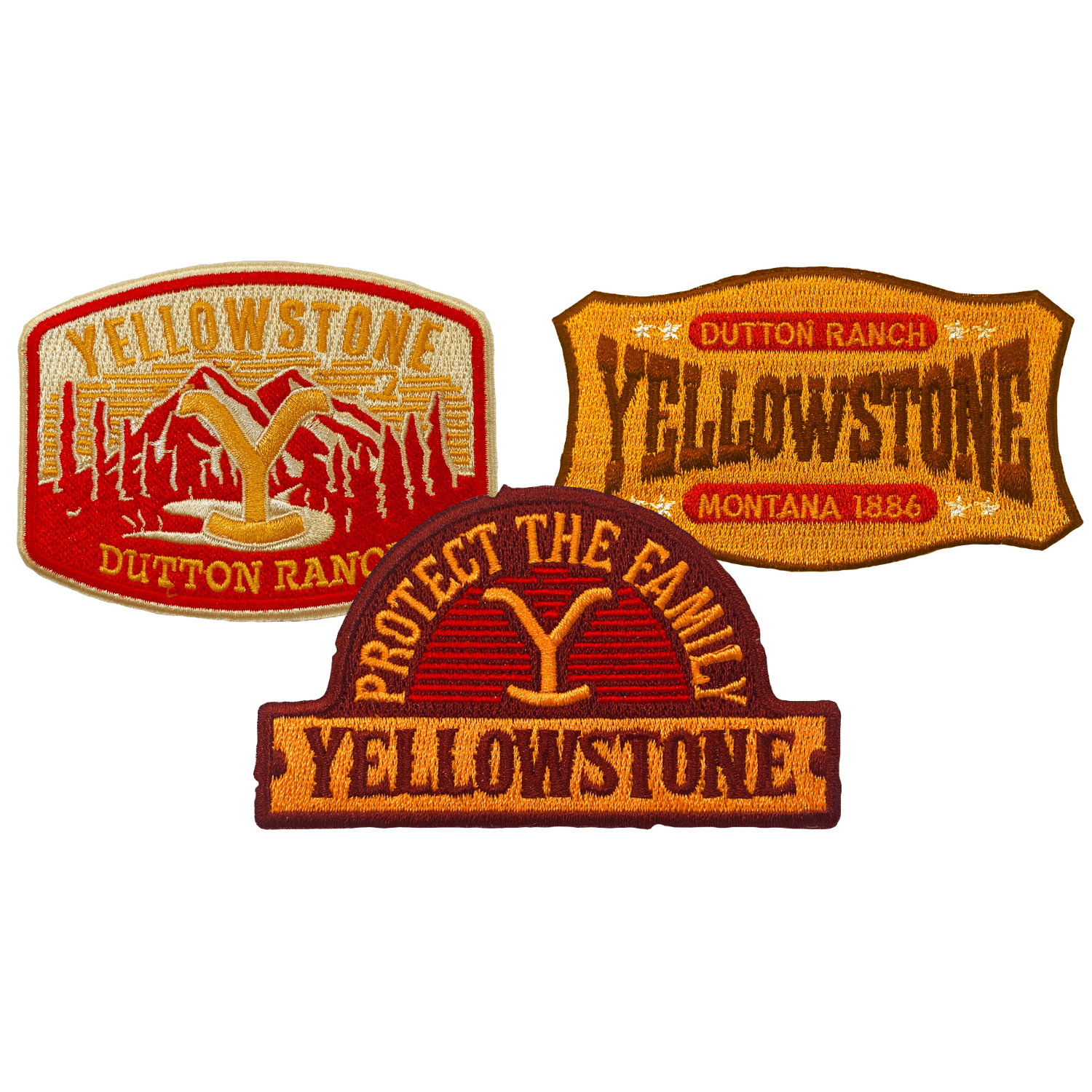 Yellowstone Dutton Ranch Iron On Patches - Pack of 3 - Paramount Shop