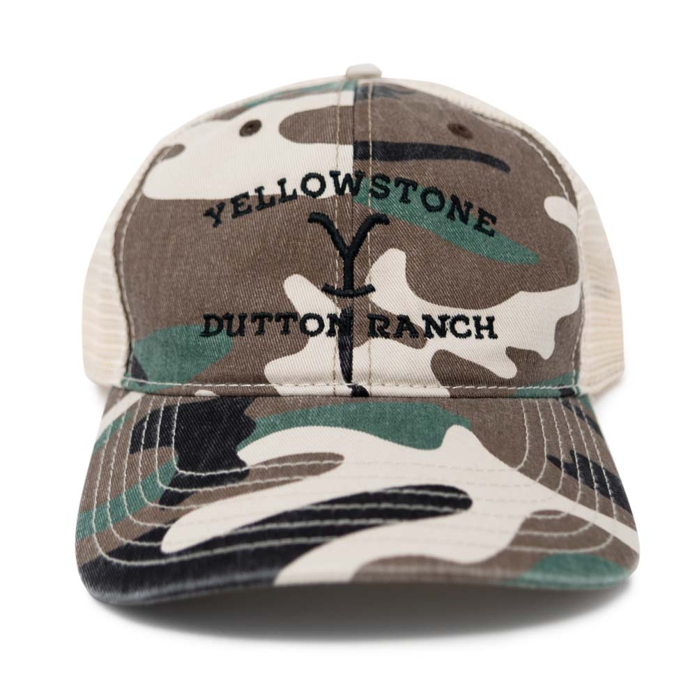 Yellowstone Dutton Ranch Logo As Seen On Stone Camo Hat - Paramount Shop