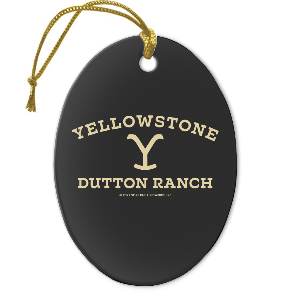 Yellowstone Dutton Ranch Logo Oval Ceramic Ornament - Paramount Shop