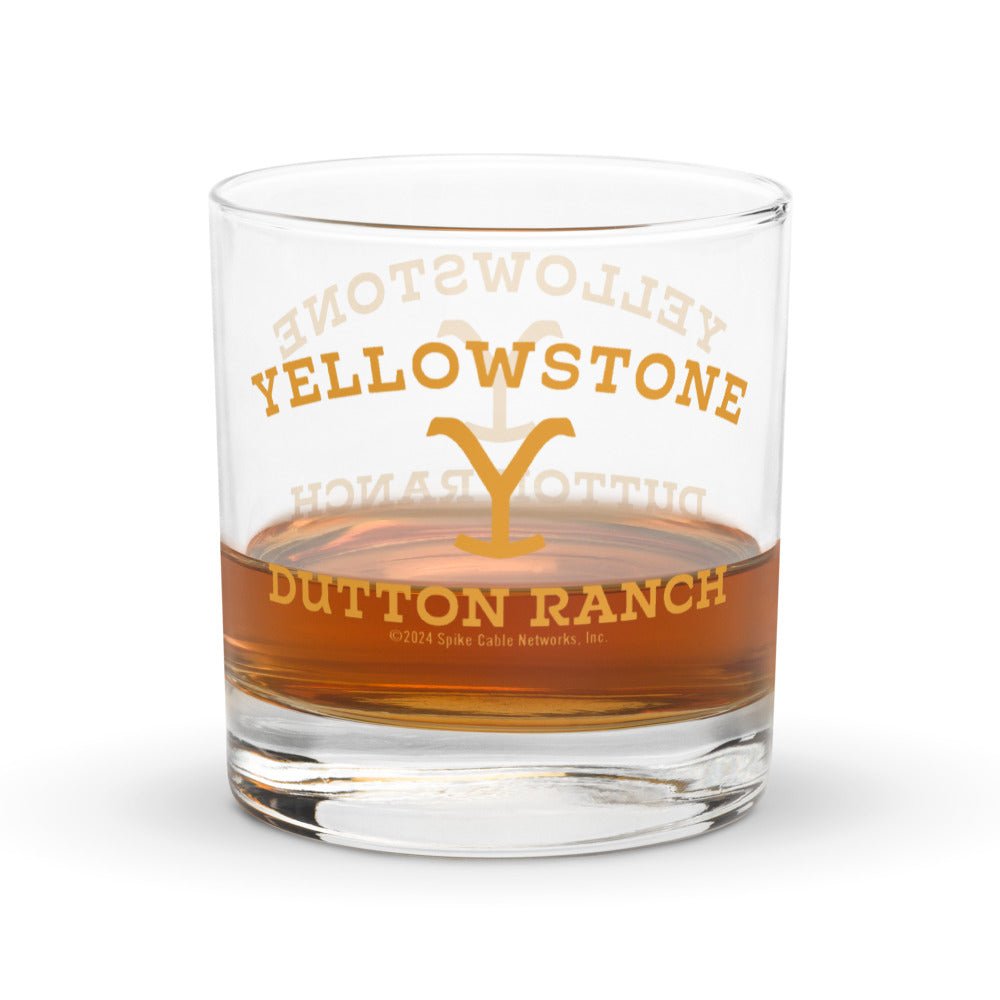 Yellowstone Dutton Ranch Logo Rock Glass - Paramount Shop