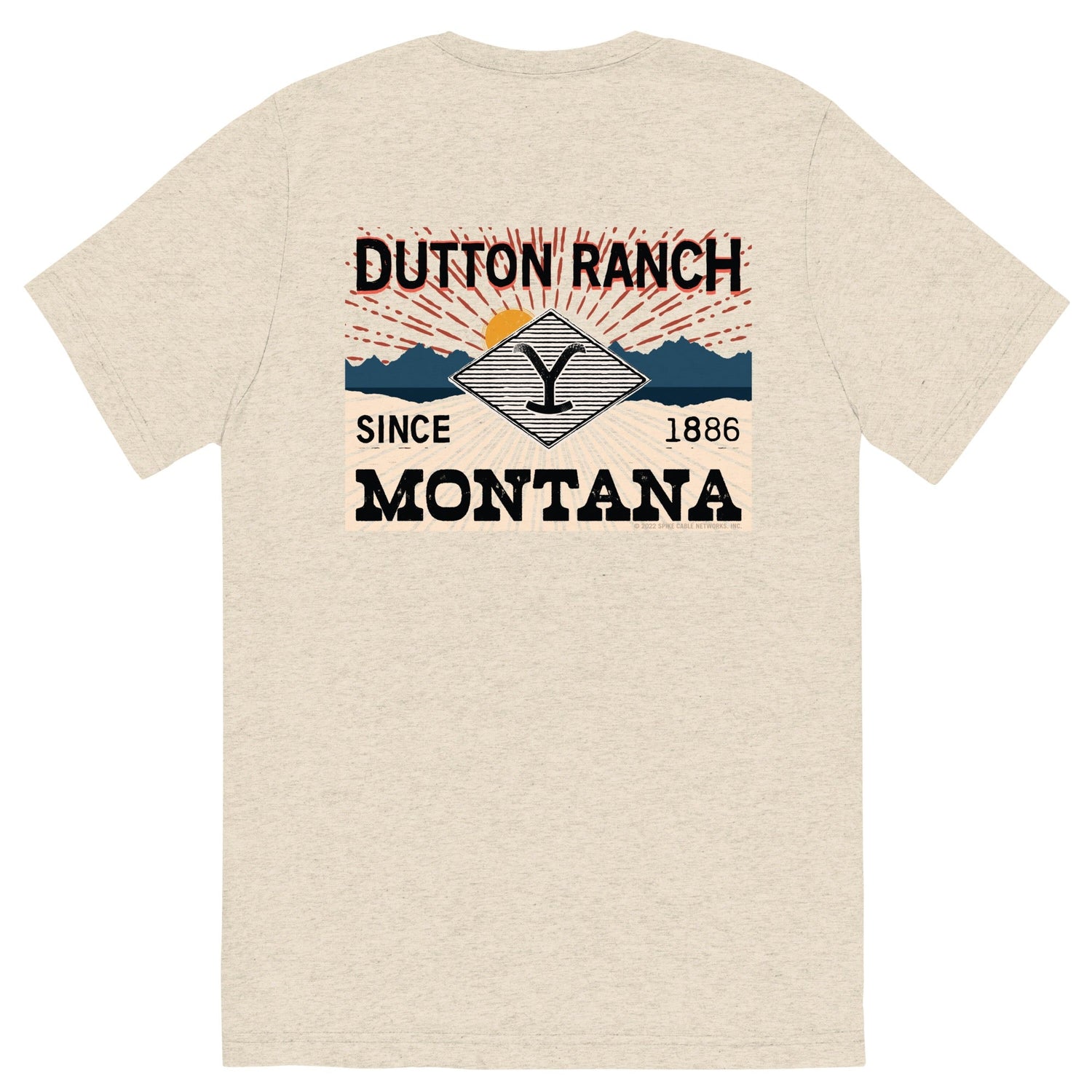 Yellowstone Dutton Ranch Montana Tri - Blend Short Sleeve T - Shirt - Paramount Shop