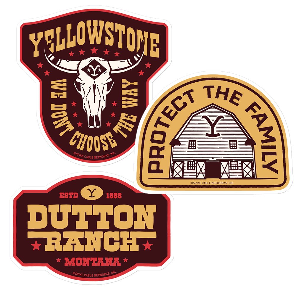 Yellowstone Dutton Ranch Patches Stickers Assorted Pack of 3 - Paramount Shop