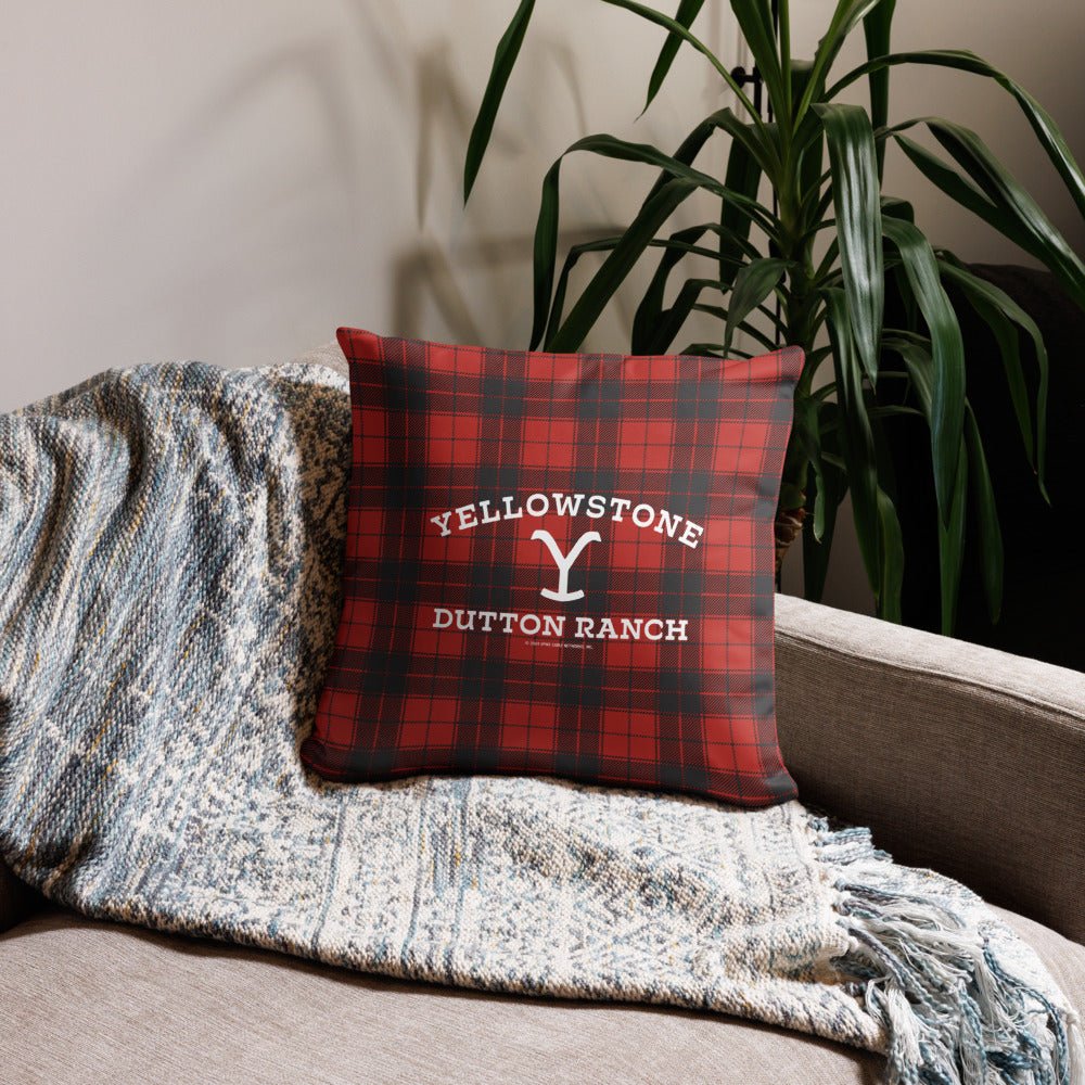 Yellowstone Dutton Ranch Plaid Pillow - Paramount Shop