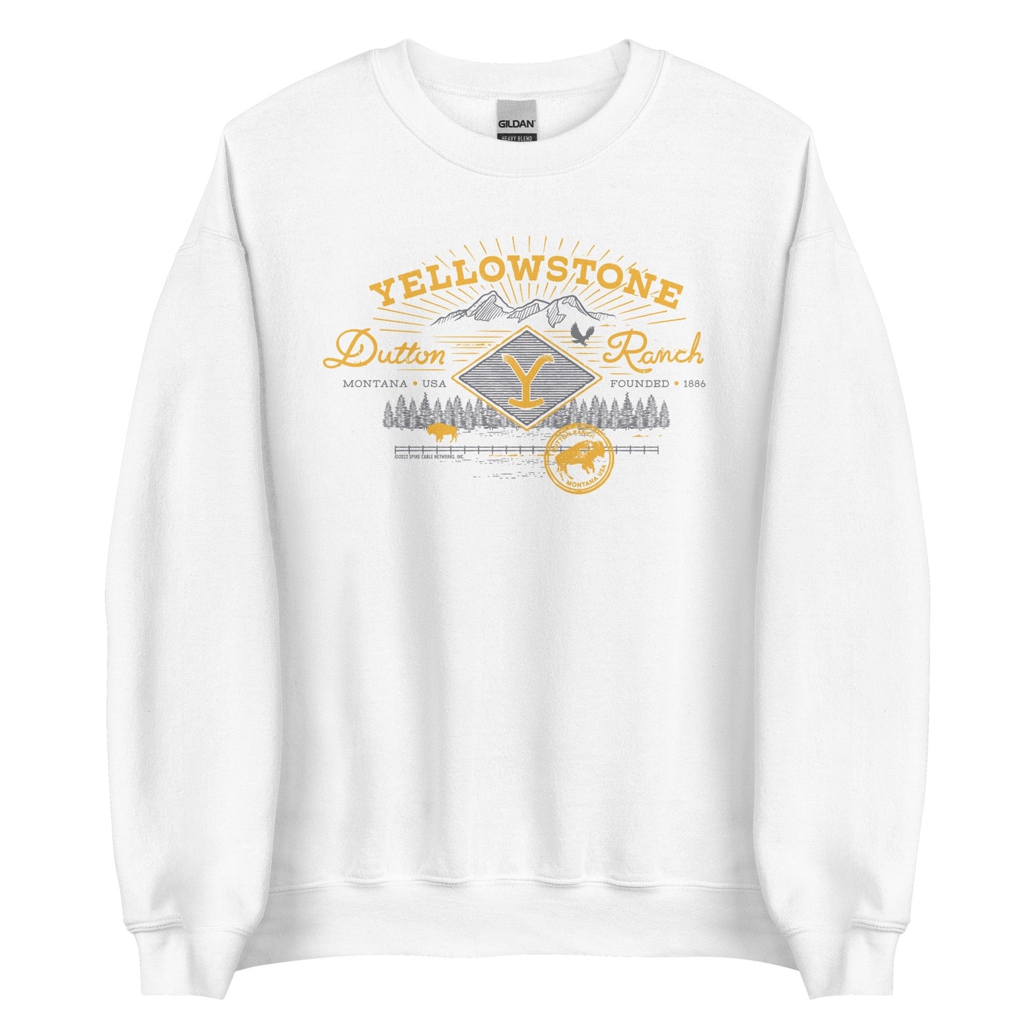 Yellowstone Dutton Ranch Scenery Fleece Crewneck Sweatshirt - Paramount Shop