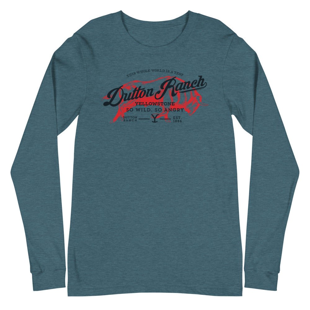Yellowstone Dutton Ranch So Wild So Angry Unisex Long Sleeve T - Shirt - Paramount Shop