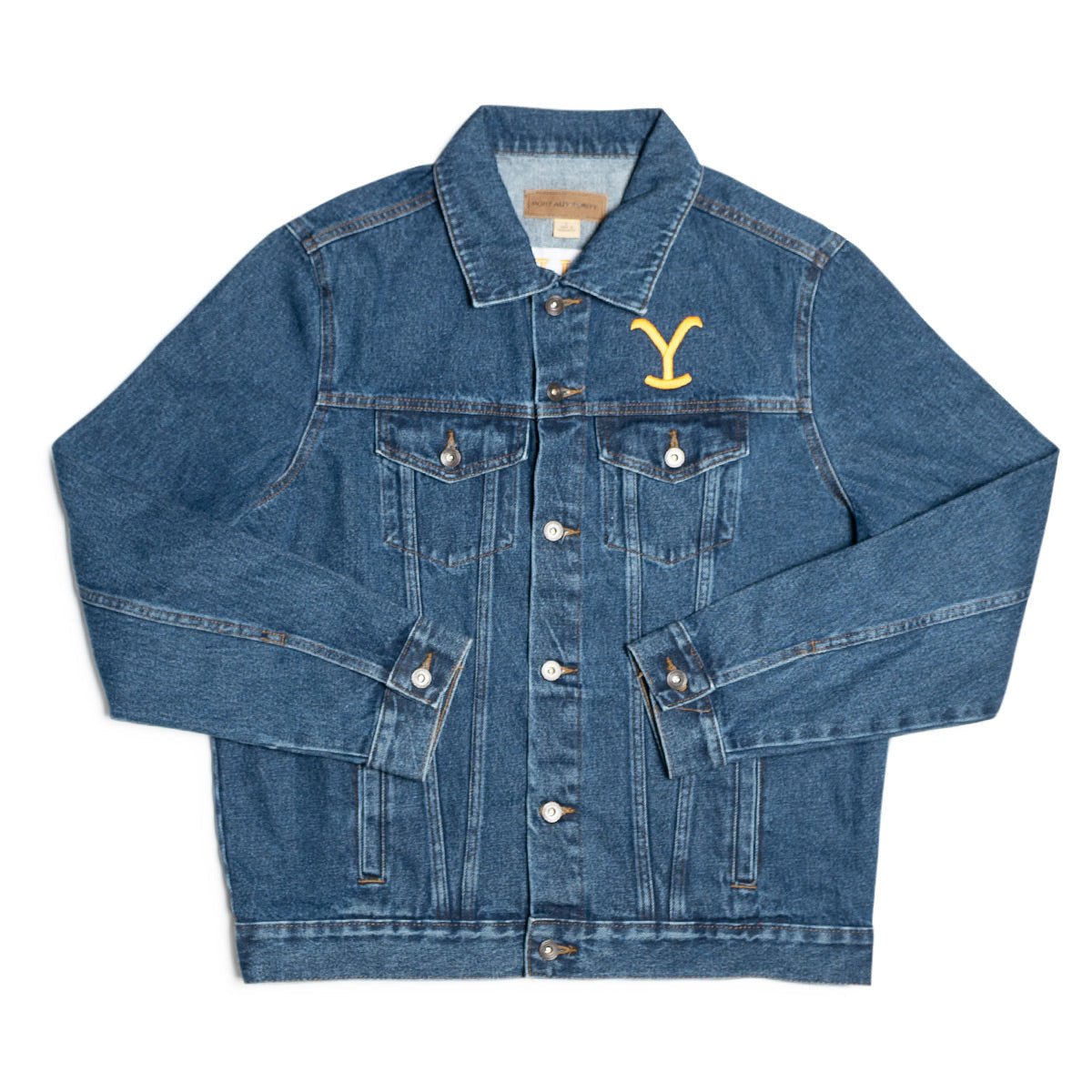 Yellowstone Dutton Ranch Y Logo Embroidered Denim Jacket - Paramount Shop