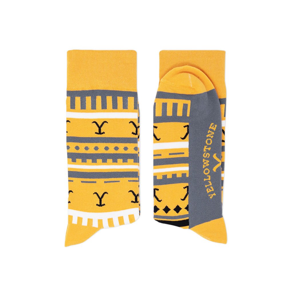 Yellowstone Dutton Ranch Yellow Striped Socks - Paramount Shop
