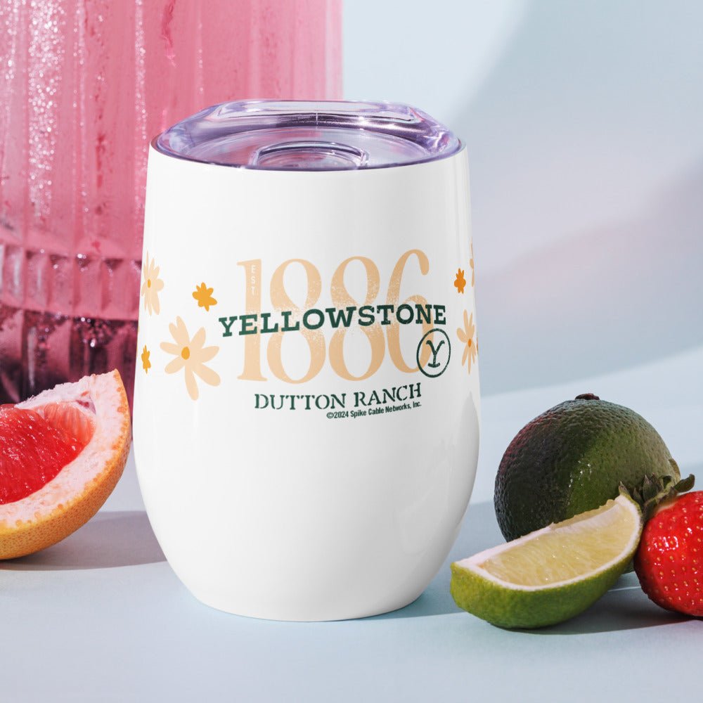 Yellowstone Floral 1886 Stainless Steel Wine Tumbler - Paramount Shop