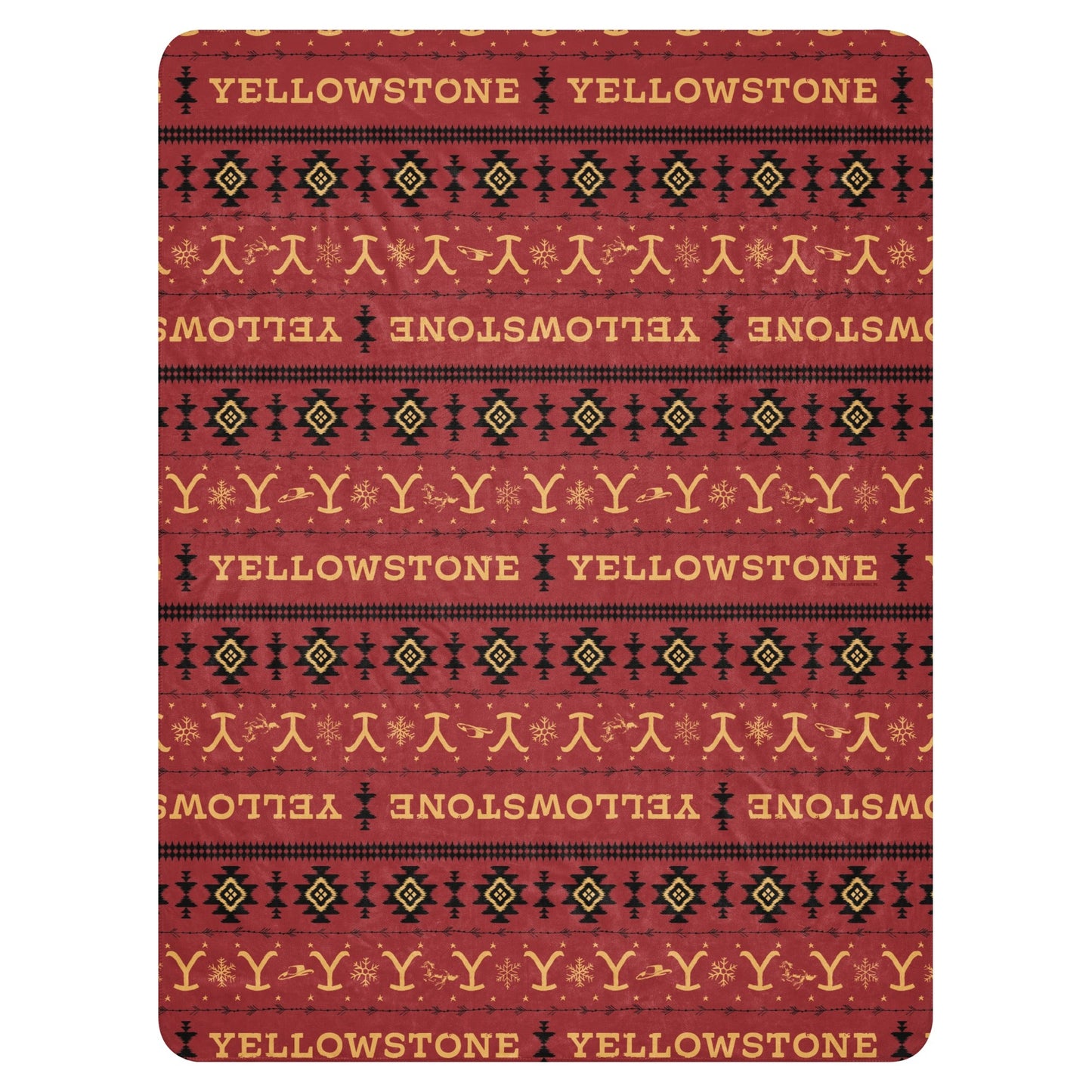 Yellowstone Holiday Aztec Sherpa Blanket - Paramount Shop