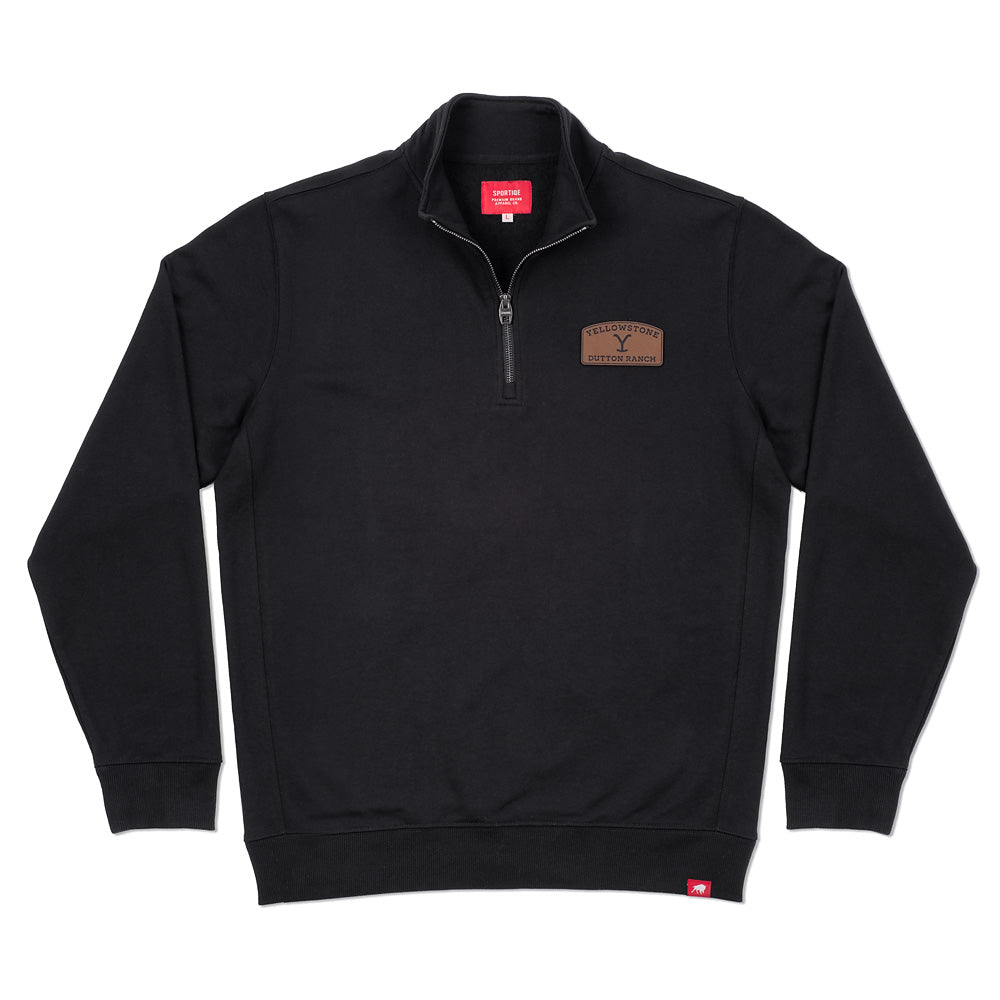 Yellowstone Leather Patch Quarter Zip - Paramount Shop